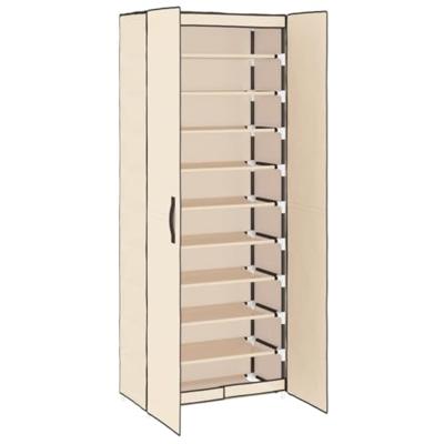 Schoenenkast 60x30x166 cm stof crmekleurig
