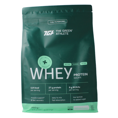 The Green Athlete Whey protein isolate unflavoured 750 Gram The Green Athlete Whey protein isolate unflavoured 750 Gram