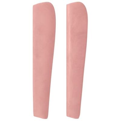 Hoofdbord met randen 93x23x118/128 cm fluweel roze