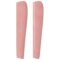 Hoofdbord met randen 93x23x118/128 cm fluweel roze - thumbnail
