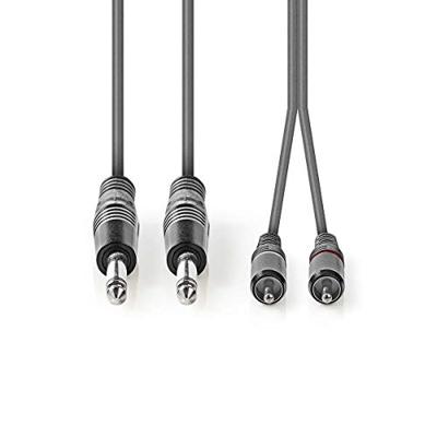 Stereo audiokabel | 2x 6,35 mm male - 2x RCA male | 5,0 m | Grijs Stereo audiokabel | 2x 6,35 mm male - 2x RCA male | 5,0 m | Grijs