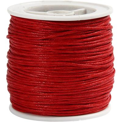 Creativ Company Katoenkoord, dikte 1 mm, rood, 40 m/ 1 rol - thumbnail