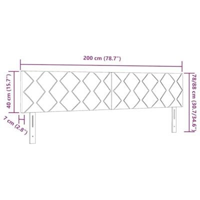 Stoffen Hoofdbord Geometrisch met hoofdeinde Taupe 200 cm Stof