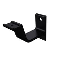 Hermeta 3551-18 leuninghouder vlak met gat 76 mm mat zwart - thumbnail