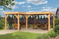 Prieel Beerze 620x520 cm - Bouwpakket- Plat dak- Onbehandeld lariks Douglas hout- Tuindeco - thumbnail