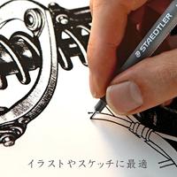 Staedtler pigment liner fineliner, beitelpunt, schrijfbreedte 2 mm, zwart - thumbnail