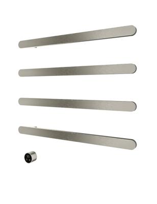Hotbath &MORE set van 4 rails RASS80 SOFT SQUARE 80 cm met separate schakelaar en inbouw element Geborsteld Nikkel (RASS80-4GN)