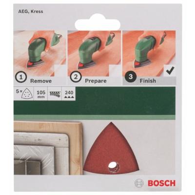 Bosch Accessoires Schuurblad 105mm | K240 | Rw | 6 Gaten | Velc | 5-delig - 2609256A59