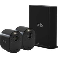 Arlo Ultra 2 draadloze WiFi-beveiligingscamera voor buiten, 4K UHD, 180˚ kleurennachtzicht, sirene, bewegingsdetectie, 2-weg-audio, Smart Hub inbegrepen, incl. proefp. Arlo Secure, 2 cam-kit, zwart - thumbnail