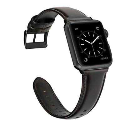 Luxe Echt Lederen bandje - Donkerbruin - Geschikt voor Apple Watch 44mm / 45mm / 46mm / 49mm Luxe Echt Lederen bandje - Donkerbruin - Geschikt voor Apple Watch 44mm / 45mm / 46mm / 49mm