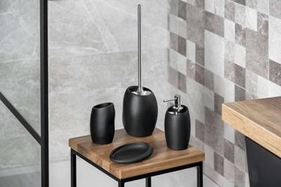 Zeephouder Sapho Iside Vrijstaand 15.2x2.9x11.5 cm Polyresin Mat Zwart