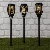 HI Solar led tuinlampen met vuursimulatie - 3 stuks - thumbnail
