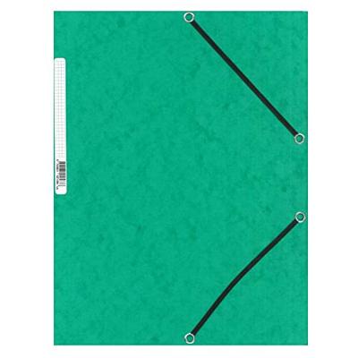 Q-CONNECT elastomap, A4, 3 kleppen en elastieken, karton, groen