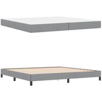 Boxspring bed Anders Lichtgrijs 200 x 200 cm Stof - thumbnail