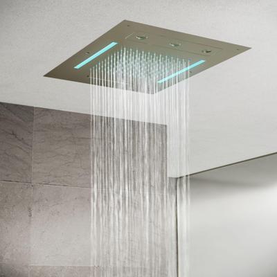 Hoofddouche Hotbath Mate 48x63 cm Triple Met Twist Inbouw LED Geborsteld Nikkel