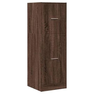 Apothekerskast 40x41x118 cm bewerkt hout bruin eikenkleurig - thumbnail