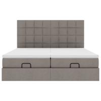 Ottoman bed met matrassen en LED's 180x200cm stof taupe - thumbnail