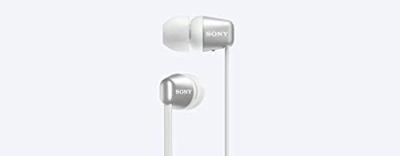 Sony WI-C310 draadloze in-ear hoofdtelefoon, 15 uur batterijduur, voice assistent, magnetische oordopjes, ontwerp met achter-the-neck, geïntegreerde headset-functie, headset met microfoon, wit