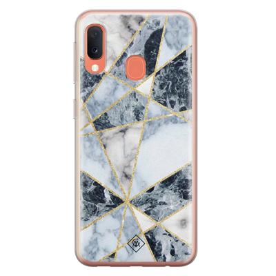 Samsung Galaxy A20e siliconen hoesje - Marmer blauw Samsung Galaxy A20e siliconen hoesje - Marmer blauw
