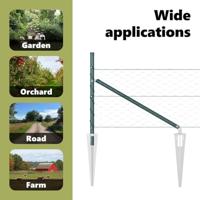 VidaXL Afrasteringspaal groen 25 x 0,4 m (50 mm gaas) staal en pvc - thumbnail