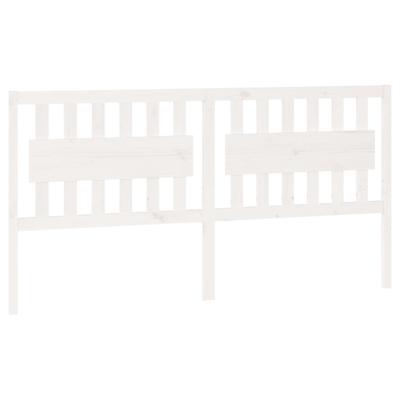 Hoofdbord 205,5x4x100 cm massief grenenhout wit