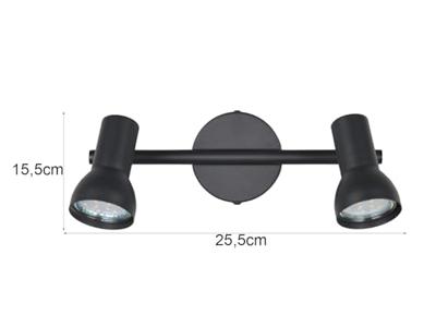 Trio PlafondlampCantar zwart 2-lichts - R81792032