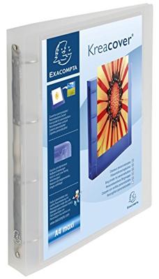 Exacompta Personaliseerbare ringmap Kreacover 4 ringen, transparant wit Exacompta Personaliseerbare ringmap Kreacover 4 ringen, transparant wit