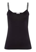 Hanro Dames Satin de Luxe spaghetti-top zwart 071063 - thumbnail