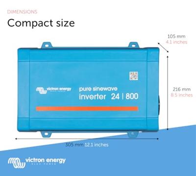 Victron Energy Phoenix 24/800 VE.direct NEMA 5-15R Omvormer 800 W 24 V/DC - 120 V/AC