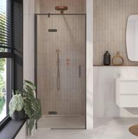 Ben Meteora draaideur links incl. antikalk 80x200cm mat zwart - thumbnail