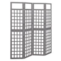 Kamerscherm/trellis met 4 panelen161x180 cm vurenhout grijs - thumbnail
