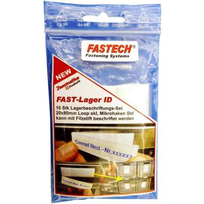 FASTECH® 610-010-Bag Markeringsveld klittenband Om vast te plakken Wit 10 stuk(s)