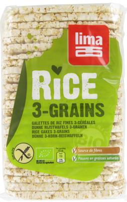 Lima Rijstwafels Dun 3 Granen 130GR