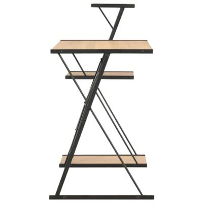 Bureau met schap 116x50x93 cm zwart en eikenkleurig Bureau met schap 116x50x93 cm zwart en eikenkleurig