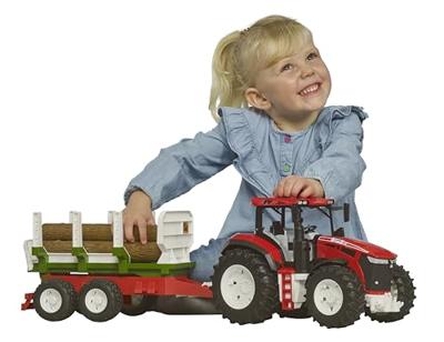 Bruder ROADMAX Tractor met aanhanger + 3 boomstammen (1:16) Bruder ROADMAX Tractor met aanhanger + 3 boomstammen (1:16)