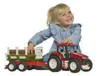 Bruder ROADMAX Tractor met aanhanger + 3 boomstammen (1:16) - thumbnail