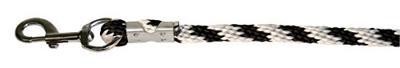 Halstertouw mustang karabijn haak zilverzwartwit