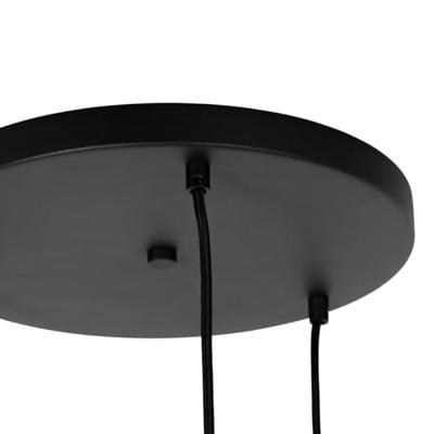 QAZQA Retro hanglamp zwart met helder glas rond 3-lichts - Eclipse