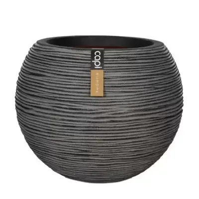 Capi bloempot nature rib bolvormig 62x48 cm antraciet kofz271
