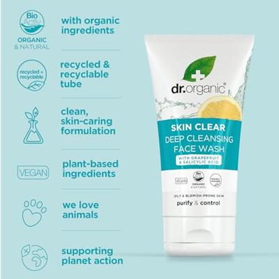 Dr Organic Skin Clear Deep Pore Face Wash 5-In-1 Dr Organic Skin Clear Deep Pore Face Wash 5-In-1