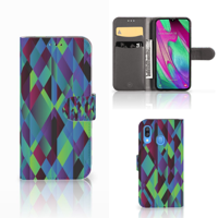 Samsung Galaxy A40 | Book Case | Abstract Green Blue - thumbnail
