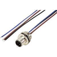 TRU COMPONENTS TC-12833040 Sensor/actuator inbouwstekker M12 Aantal polen (sensoren): 4 Stekker, inbouw 0.5 m 1 stuk(s) - thumbnail