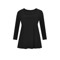 Yoek longsleeve van travelstof DOLCE zwart - thumbnail