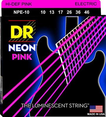 DR Strings NPE-10 Hi-Def Neon Pink Medium 10-46 elektrische gitaarsnaren DR Strings NPE-10 Hi-Def Neon Pink Medium 10-46 elektrische gitaarsnaren