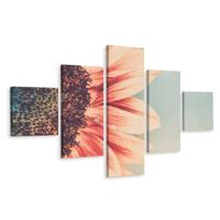 Schilderij - Bloeiende zonnebloem, 5luik, premium print - thumbnail