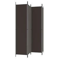 Kamerscherm met 4 panelen 200x220 cm stof bruin - thumbnail