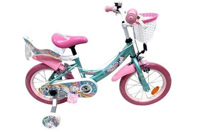 Volare unicorn kinderfiets - meisjes - 14 inch - groen - twee handremmen