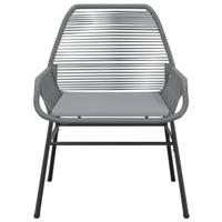 Tuinstoelen 2 st met kussens poly rattan grijs - thumbnail