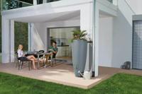 Garantia regenton met bloembak 300 liter grijs - thumbnail