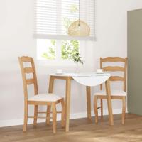 Eetkamerstoelen met kussens 2 stuks natuurlijk massief hout rubber - thumbnail